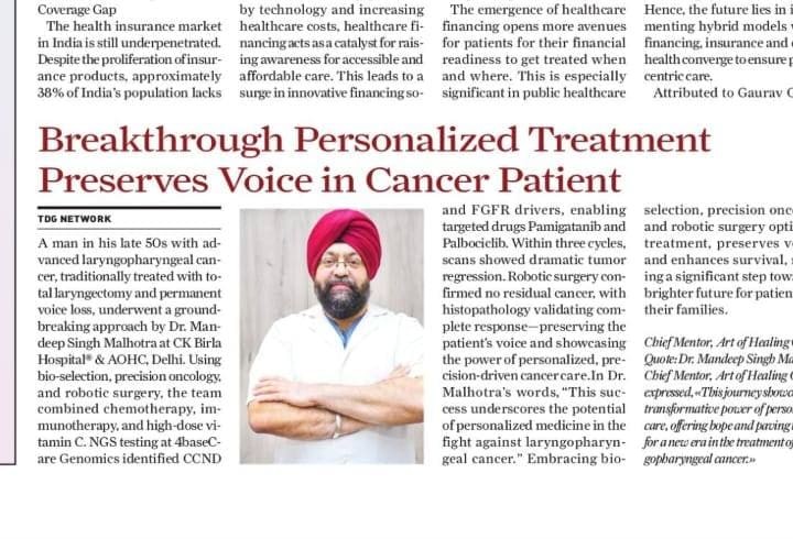 Preserves Voice in Cancer Patient